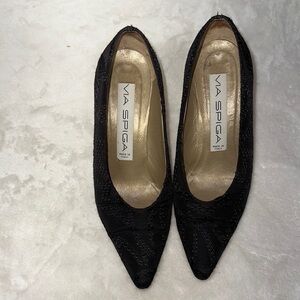 Via Spiga Black Heeled Pumps with Pointed Toe Vintage